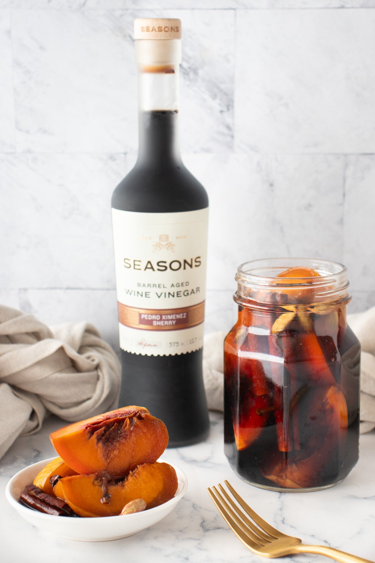 Pedro Ximenez Sherry Wine Pickled Peaches