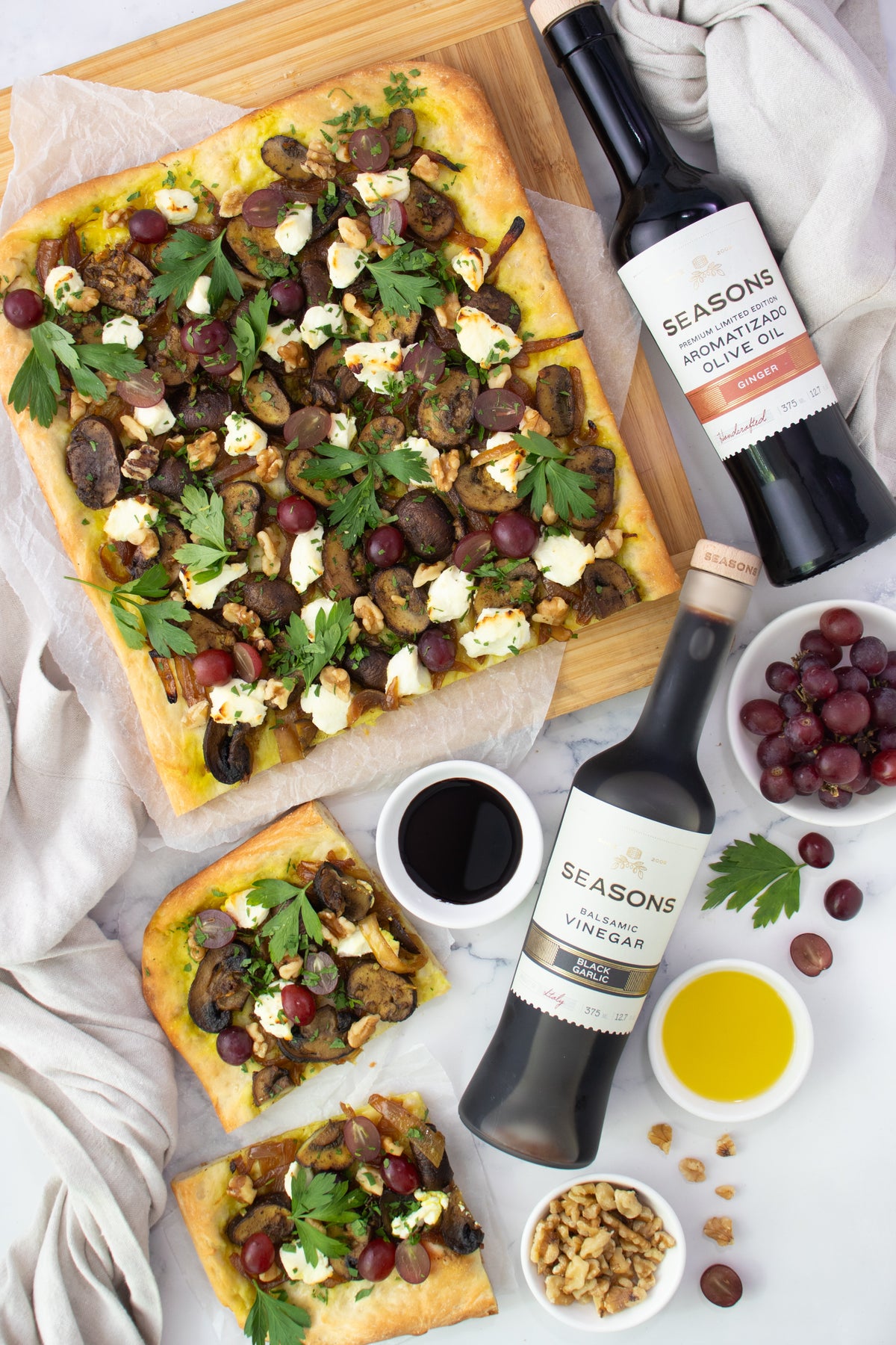 Mushroom, Goat Cheese & Grape Flatbread