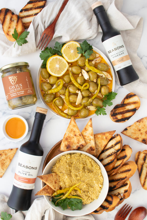 Citrus & Spice Tapenade & Marinated Olive Duo