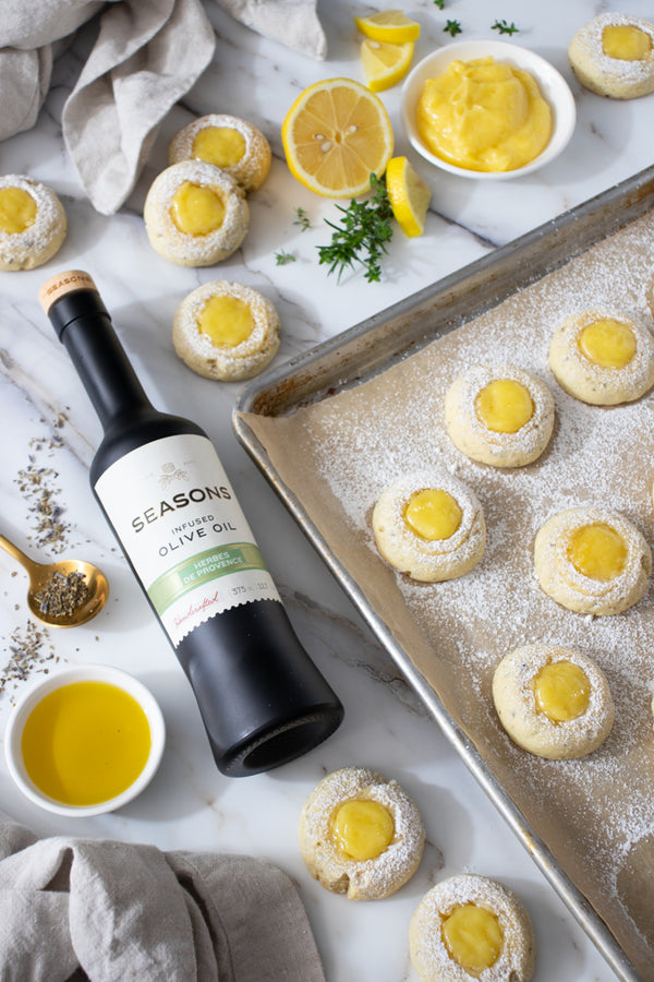 Herbs de Provence Thumbprint Cookies with Lemon Curd