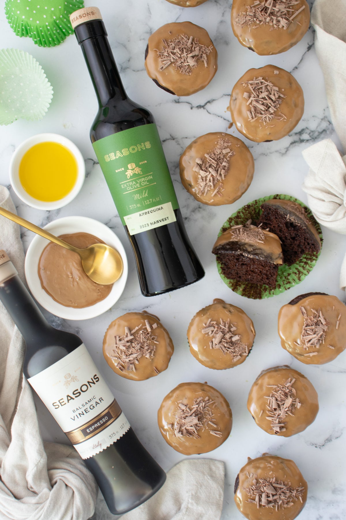 Chocolate Guinness Cupcakes with Espresso Balsamic Glaze