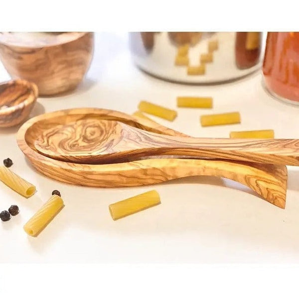 Seasons Olive Oil & Vinegar Olive Wood Spoon Rest